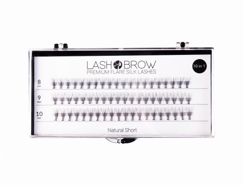 Natural Short Jedwabne rzęsy w kępkach PREMIUM FLARE SILK LASHES kępki