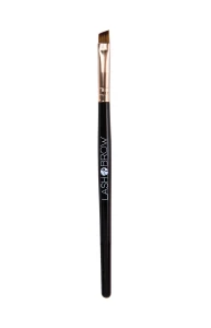 Angled, one-sided eyebrow brush