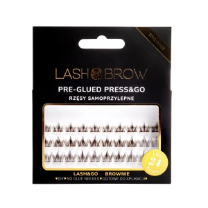 Rzęsy samoprzylepne  CLASSY NIGHT BRĄZOWE Press&go KĘPKI